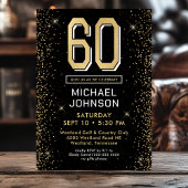 Moderne zwarte 60e verjaardag foto kaart