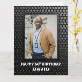 Moderne zwarte 60e verjaardag kaart (Gele Bloem)