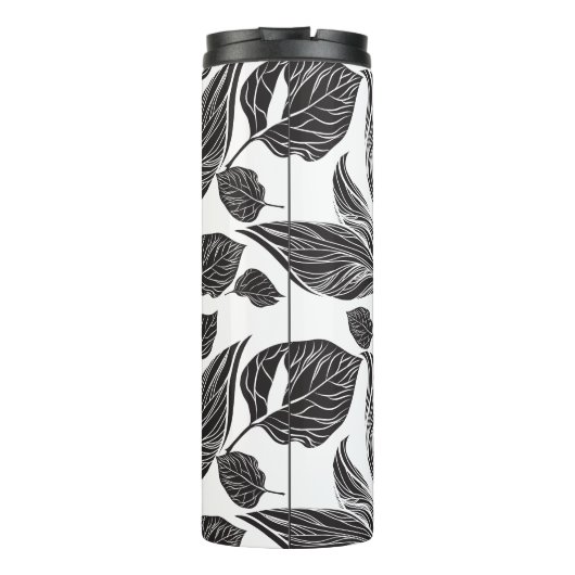 Moderne, zwarte, aangepaste foto aangepast thermosbeker (Achterkant)