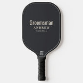 Moderne Zwarte Aangepaste Groom Squad Pickleball P Paddle (Voorkant)