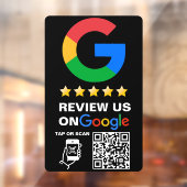 Moderne zwarte aangepaste logo- en QR-code Google  Raamsticker (Vel 2)