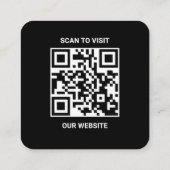 Moderne Zwarte Aangepaste Logo en QR-code Vierkant Vierkante Visitekaartje (Achterkant)