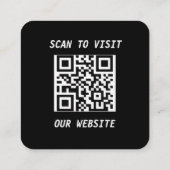 Moderne zwarte aangepaste Logo en QR-code Vierkante Visitekaartje (Achterkant)