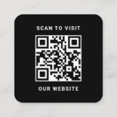 Moderne zwarte aangepaste Logo en QR-code Vierkante Visitekaartje (Achterkant)