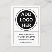 Moderne Zwarte Aangepaste Logo & QR Code Vierkante Visitekaartje (Voorkant)