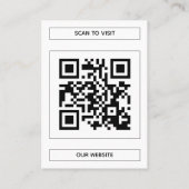 Moderne Zwarte Aangepaste Logo & QR Code Vierkante Visitekaartje (Achterkant)