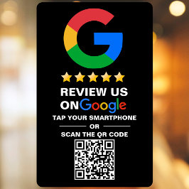 Moderne zwarte aangepaste QR-code Google Review Raamsticker