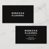 Moderne zwarte aangepaste visitekaartjes (Voorkant / Achterkant)