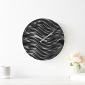 Moderne Zwarte Abstracte Golf Wandklok | Minimalis (Huis)