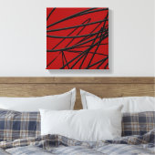 Moderne, zwarte Abstracte kunst Canvas Afdruk (Insitu (Slaapkamer))