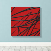 Moderne, zwarte Abstracte kunst Canvas Afdruk (Insitu (Houten vloer))