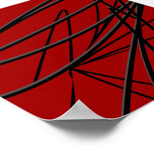 Moderne, zwarte Abstracte kunst Poster (Hoek)