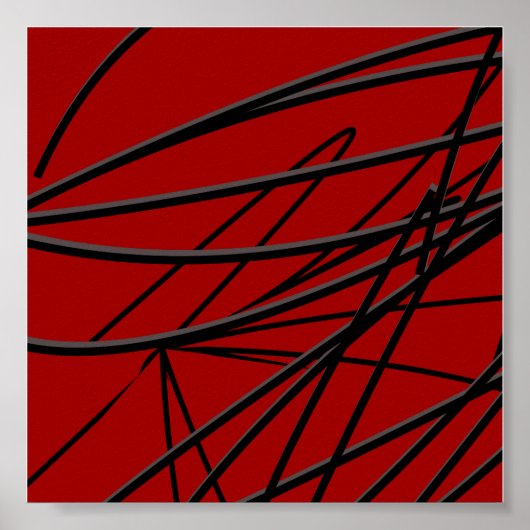 Moderne, zwarte Abstracte kunst Poster (Voorkant)