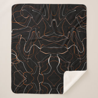 Moderne Zwarte Abstracte Lijnkunst Fleece Deken