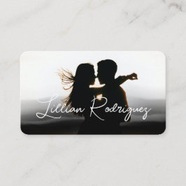 Moderne zwarte abstracte overlay foto visitekaartje