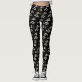 Moderne zwarte achtergrond bij zwemmen leggings (Voorkant)