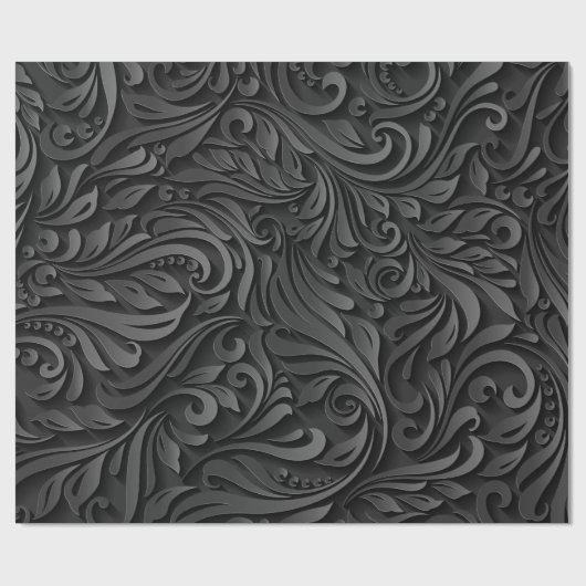 Moderne zwarte achtergrond cadeaupapier (Vlak)