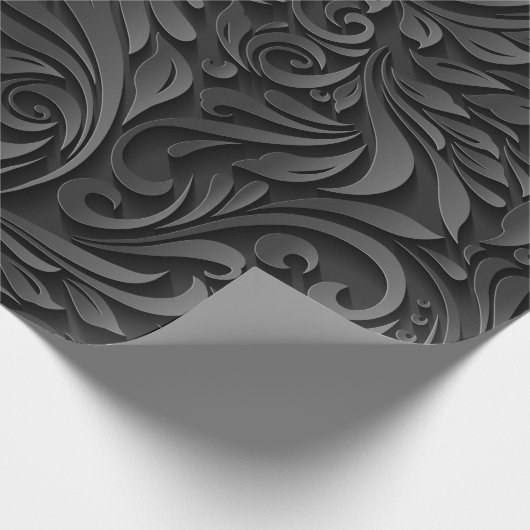 Moderne zwarte achtergrond cadeaupapier (Hoek)