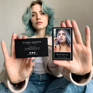 Moderne zwarte acteur model zanger danser foto visitekaartje