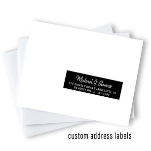 Moderne zwarte adresetiketten sticker