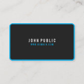 Moderne zwarte afgeronde hoeken visitekaartje (Achterkant)