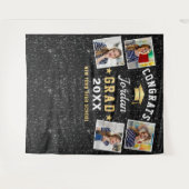 Moderne Zwarte Afstudeer 4 Fotohokje Achtergrond Wandkleed (Voorkant (horizontaal))