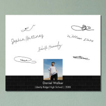 Moderne zwarte afstudeerfeest signing gast