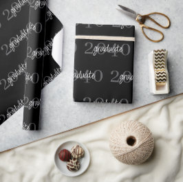 Moderne zwarte afstudeerjaar cadeau cadeaupapier