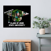 Moderne Zwarte Afstudeerkap Vorm Fotocollage Poster