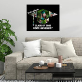 Moderne Zwarte Afstudeerkap Vorm Fotocollage Poster