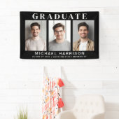 Moderne Zwarte Afstuderen Foto Spandoek (Insitu)