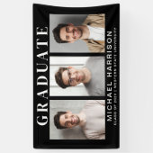Moderne Zwarte Afstuderen Foto Spandoek (Verticaal)