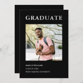 Moderne zwarte Afstuderen van het Manuscript van d Kaart (Voorkant / Achterkant)