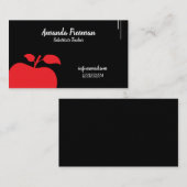 Moderne zwarte alkboard Apple substitute leraar Visitekaartje (Voorkant / Achterkant)