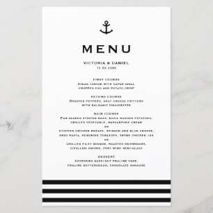 Moderne Zwarte Anker Zeevaart Trouw Menu Kaart