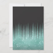 Moderne Zwarte Aqua Glitter Typografie Sweet 16 Kaart (Achterkant)