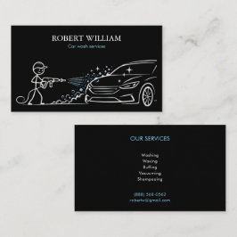 Moderne Zwarte Autowas Diensten Autodecoratie Visitekaartje