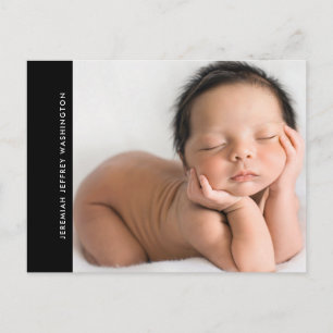 Moderne zwarte Baby foto geboorte aankondiging