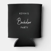 Moderne Zwarte Bachelor Party Eenvoudig Blikjeskoeler (Voorkant)