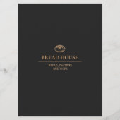 Moderne zwarte bakkerij, Café Tafel Menu (Achterkant)