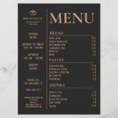 Moderne zwarte bakkerij, Café Tafel Menu (Voorkant)