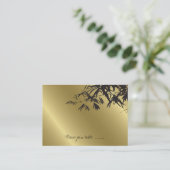 Moderne zwarte bamboe lekt op Gold Asian Wedding Plaatskaartje (Staand voorkant)