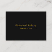 Moderne zwarte bamboe lekt op Gold Asian Wedding Plaatskaartje (Achterkant)