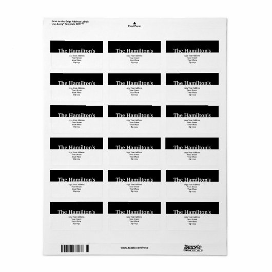 Moderne zwarte banner etiket (Full Sheet)