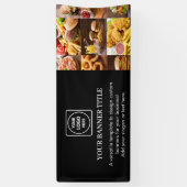 Moderne zwarte banner voor evenementen met eigen m (Verticaal)