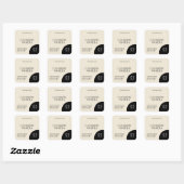 Moderne zwarte beige kaarslabel sticker (Vel)