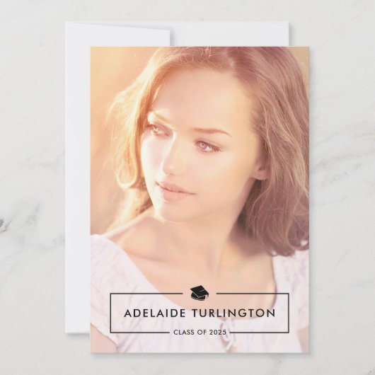 Moderne zwarte bekleding, volledig foto-Afstuderen Kaart (Voorkant)