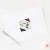 Moderne Zwarte Bes Gelei Label Sticker (Envelop)