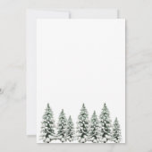 Moderne Zwarte Besneeuwde Dennenbos Bruiloft Kaart (Achterkant)