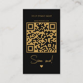 Moderne zwarte bestelling bedankt QR-code Visitekaartje (Achterkant)